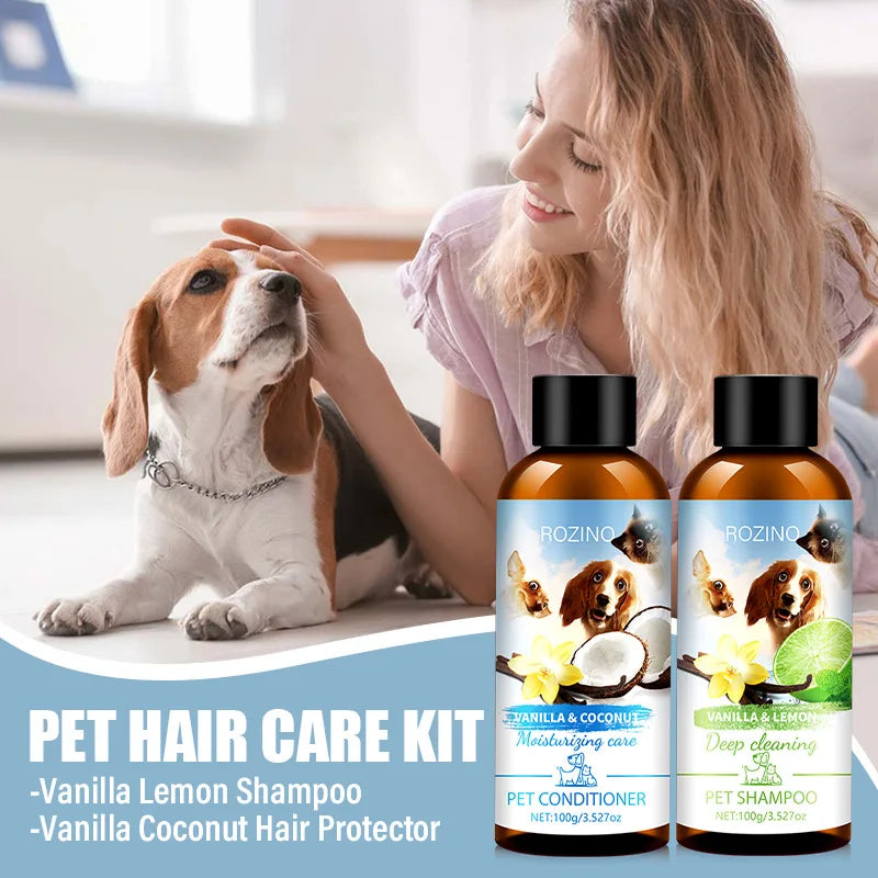 Natural Pet Bath Shampoo Conditioner Set