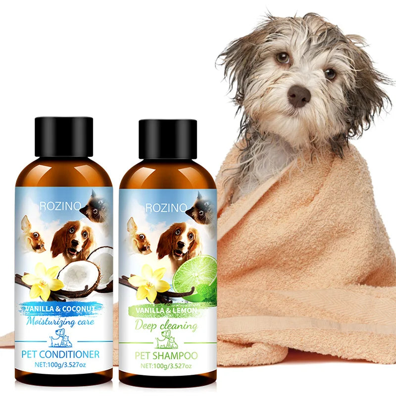 Natural Pet Bath Shampoo Conditioner Set