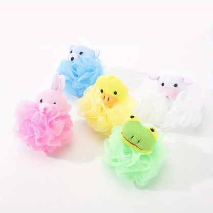 Cartoon Animal Bath Pouf for Kids