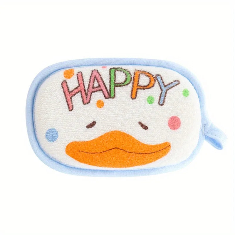 Cartoon Baby Bath Sponge and Scrub Towel