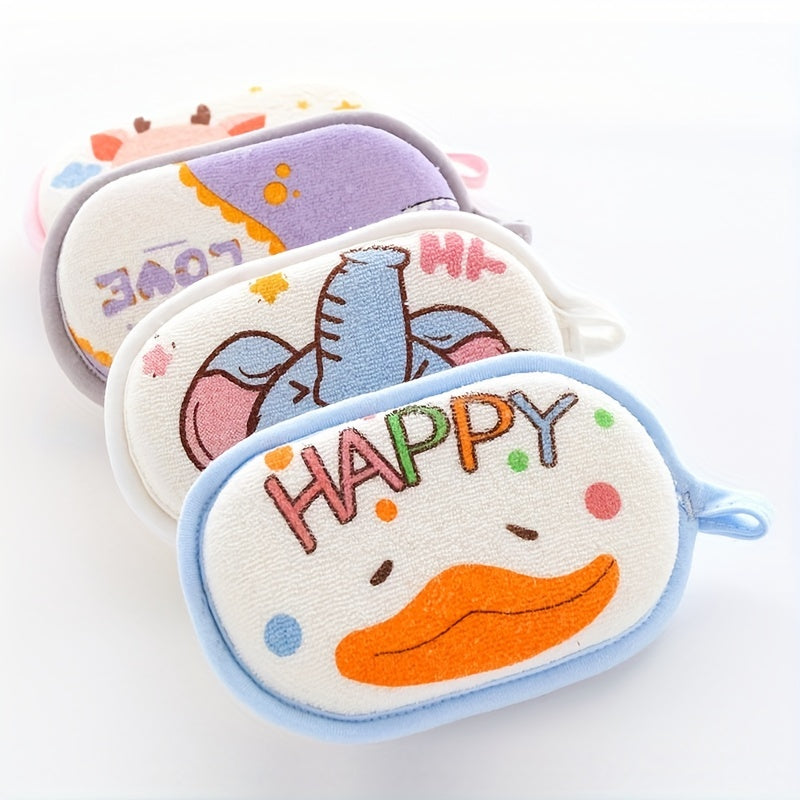 Cartoon Baby Bath Sponge and Scrub Towel