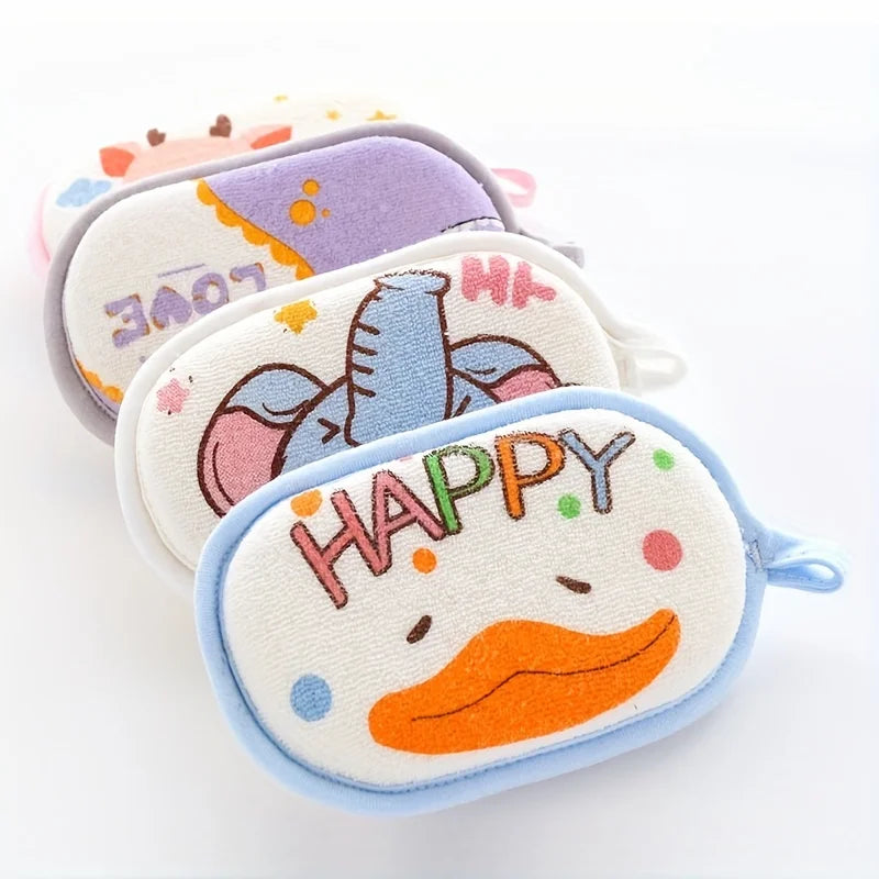 Cartoon Baby Bath Sponge and Scrub Towel