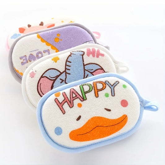 Cartoon Baby Bath Sponge and Scrub Towel