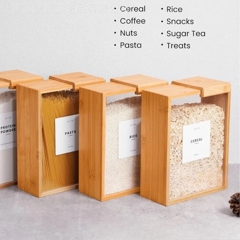 Bamboo Wooden Airtight Food Storage Box