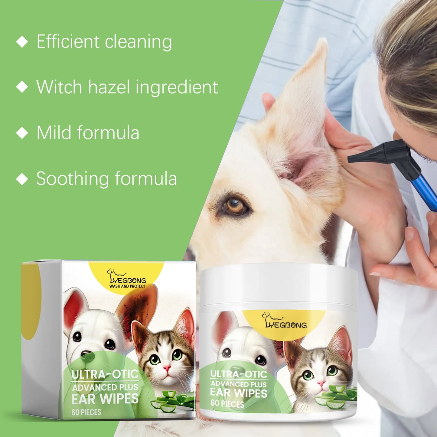 Pet Ear Cleaning Wipes Natural Care