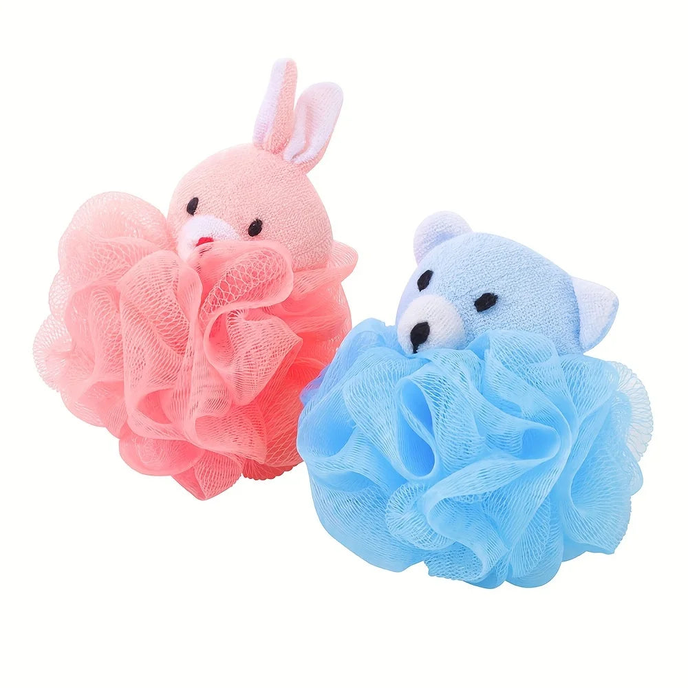 Cartoon Animal Bath Pouf for Kids