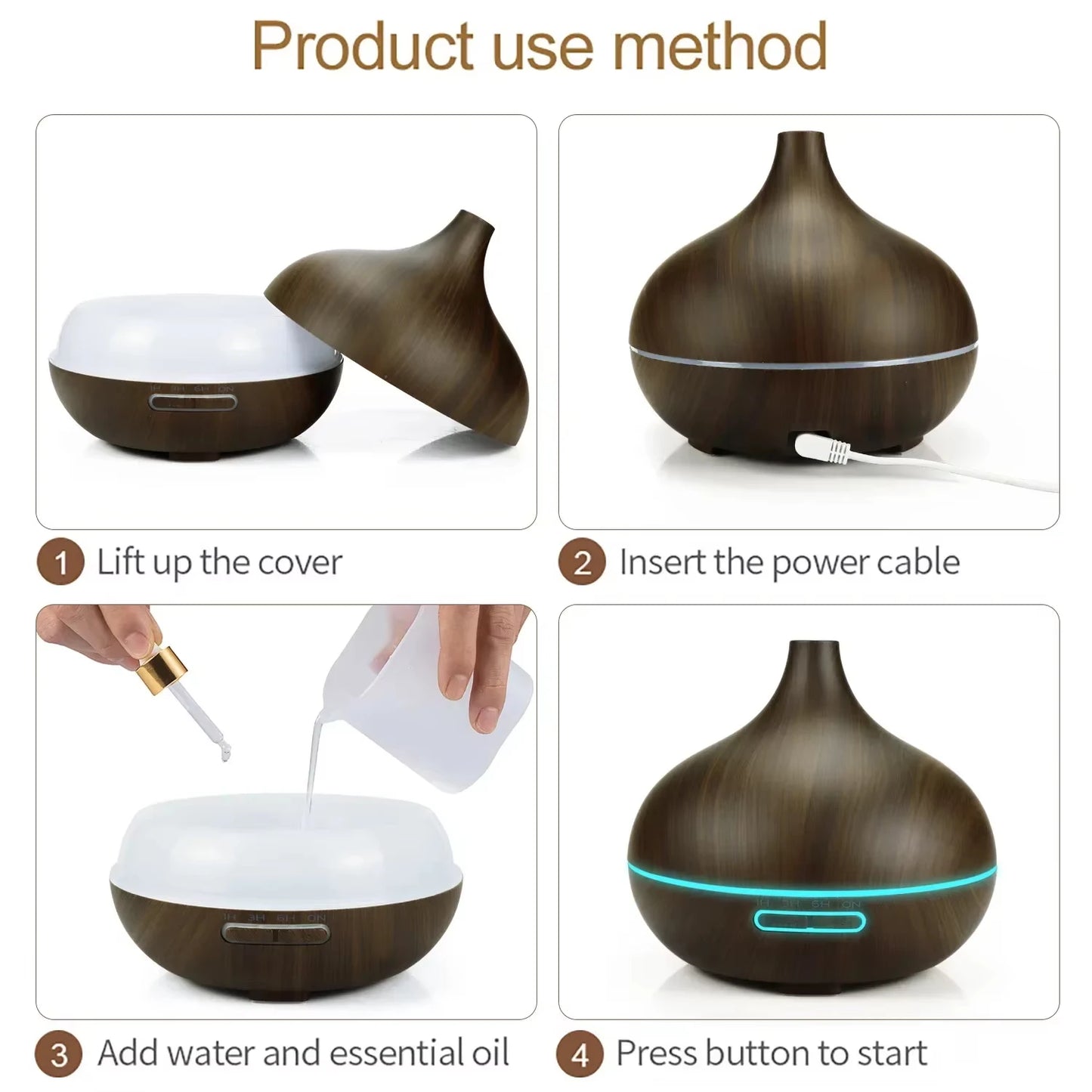500ml Ultrasonic Aroma Humidifier