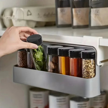 Adjustable Plastic Seasoning Bottle Organizer Rack