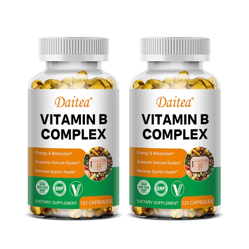 Organic Vitamin B Complex Supplement Capsules
