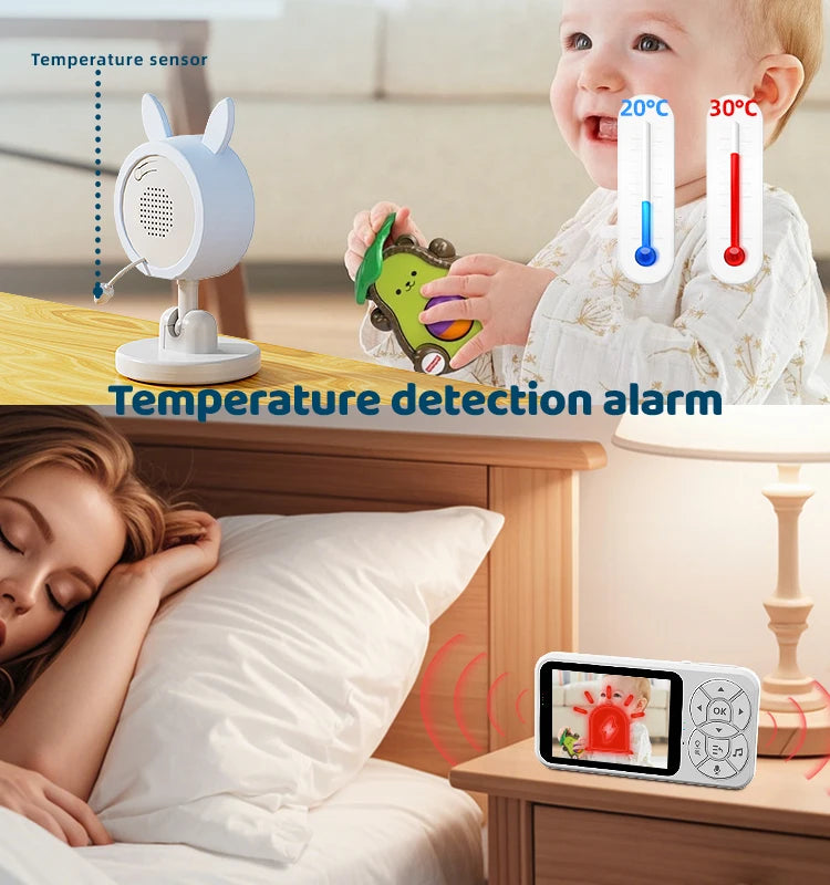 RGB Night Light Baby Monitor with Voice Intercom