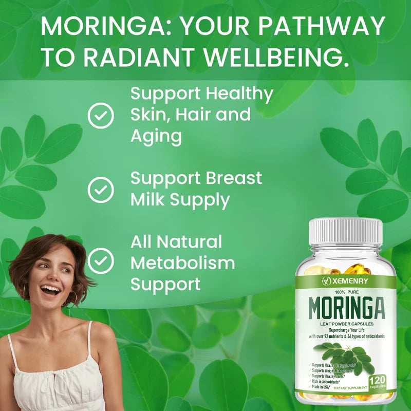 Organic Moringa Capsules for Energy & Wellness