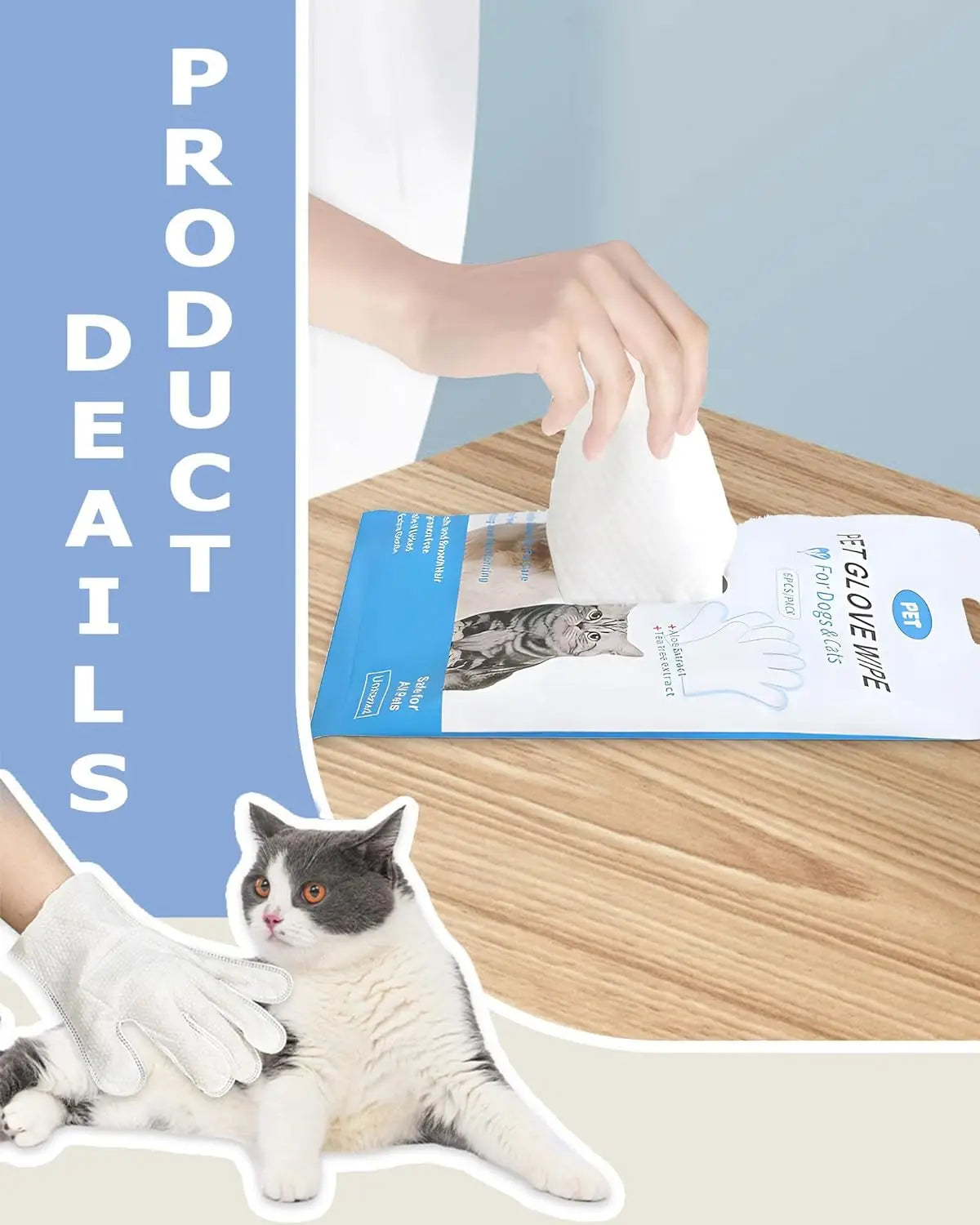 Pet Grooming Wipes Natural Deodorizing