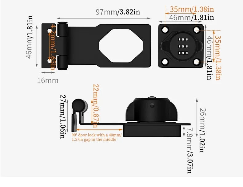 4.5-Inch Slide Bolt Lock