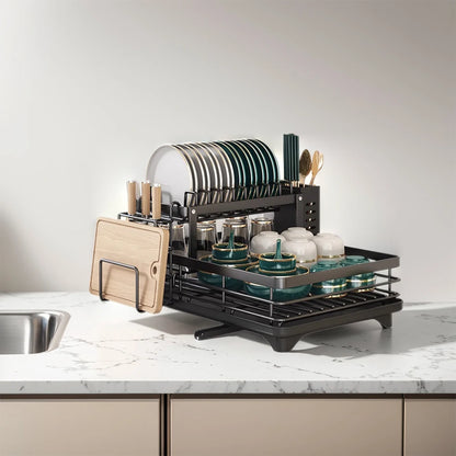 Dish Drying Rack with Drainboard