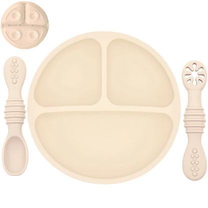 Silicone Baby Dining Plate with Spoon & Fork