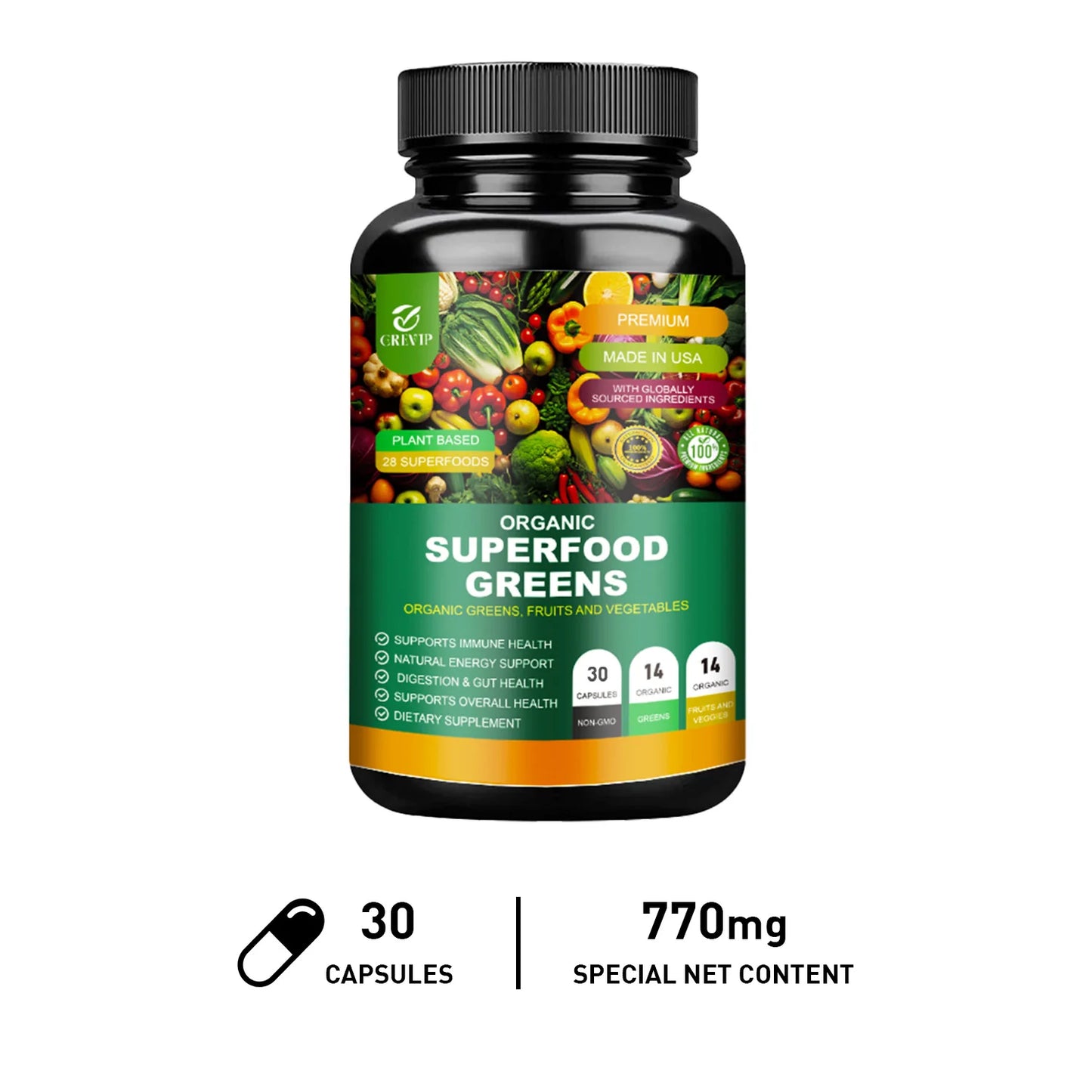 Organic Super Greens Health Supplement