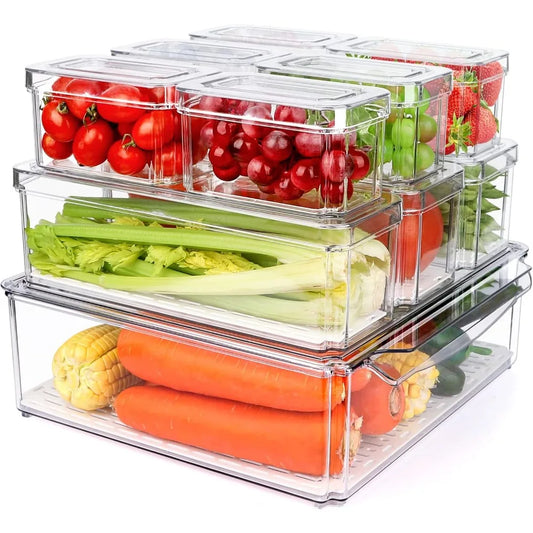 Stackable Refrigerator Pantry Storage Bins