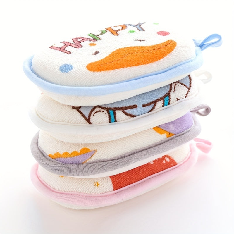 Cartoon Baby Bath Sponge and Scrub Towel