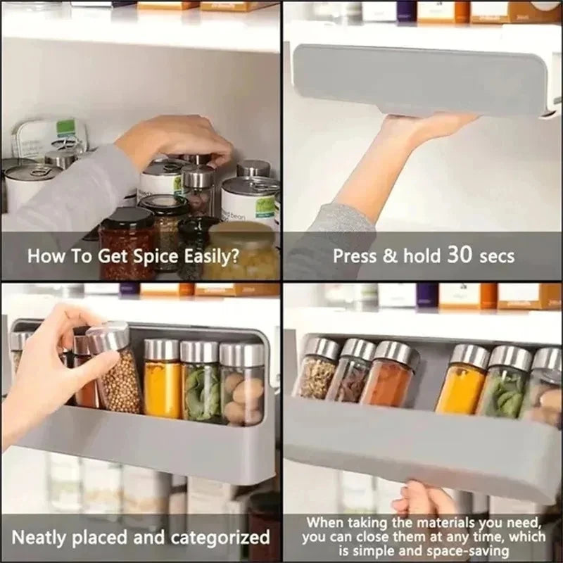 Adjustable Plastic Seasoning Bottle Organizer Rack