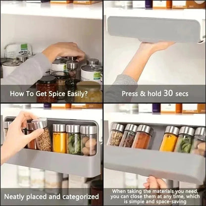 Adjustable Plastic Seasoning Bottle Organizer Rack