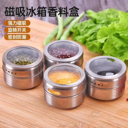 Kitchen Condiment Magnetic Jars