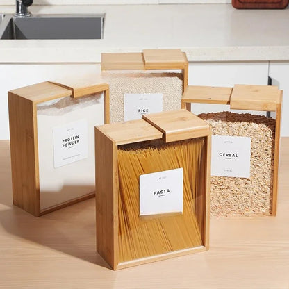 Bamboo Wooden Airtight Food Storage Box