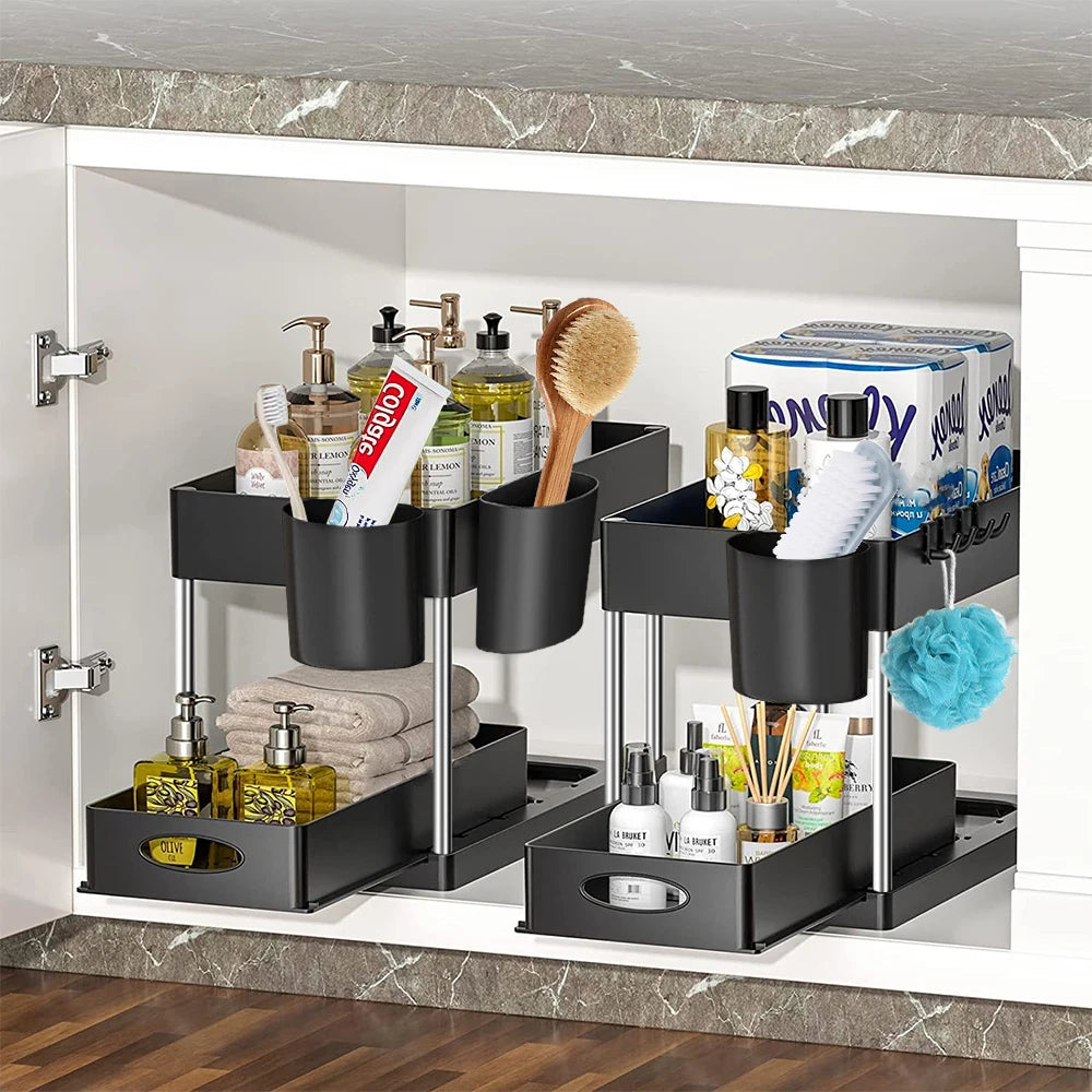 2 Tier Under Sink Storage Rack