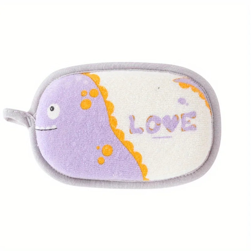 Cartoon Baby Bath Sponge and Scrub Towel