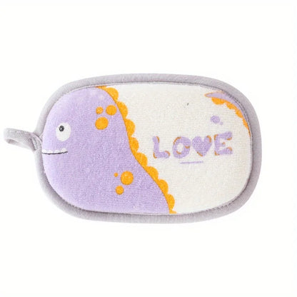 Cartoon Baby Bath Sponge and Scrub Towel