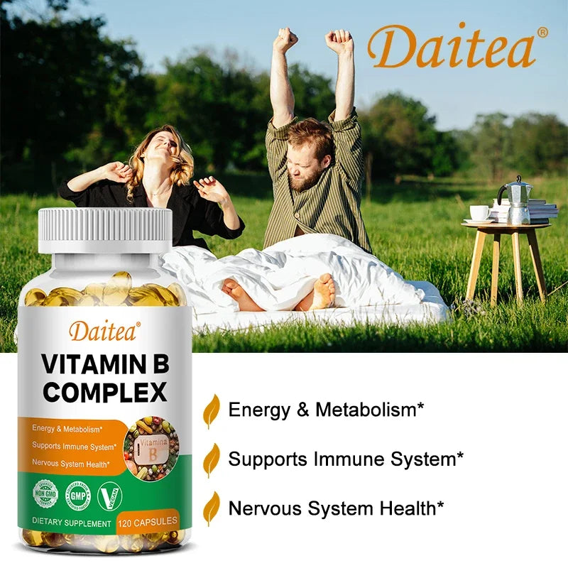 Organic Vitamin B Complex Supplement Capsules