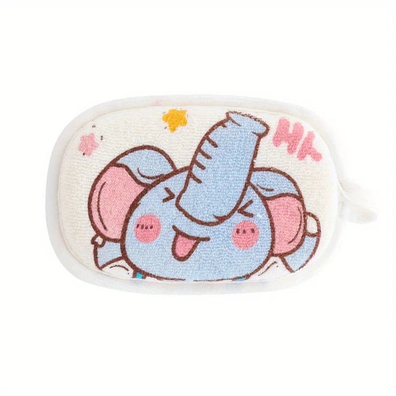 Cartoon Baby Bath Sponge and Scrub Towel