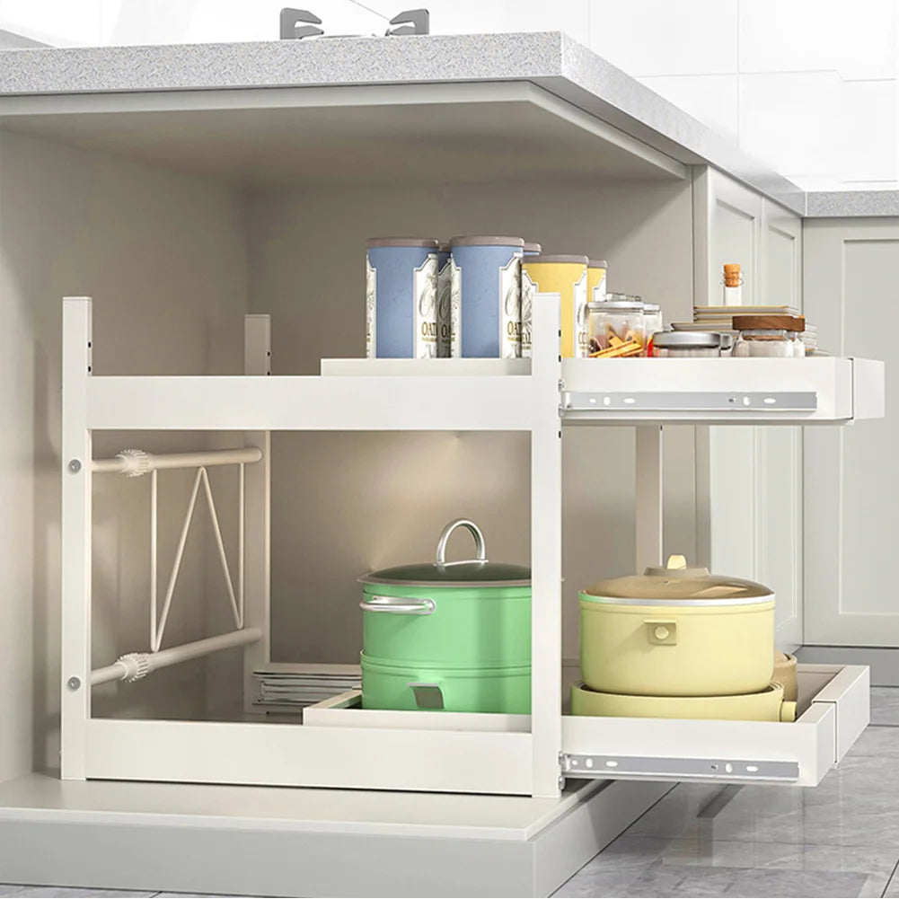 2 Tier Under Sink Sliding Organizer