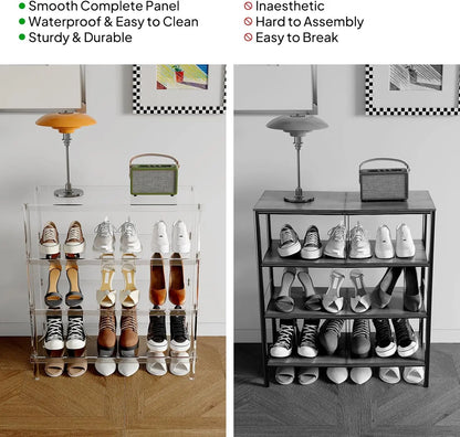 4-Tier Acrylic Shoe Rack