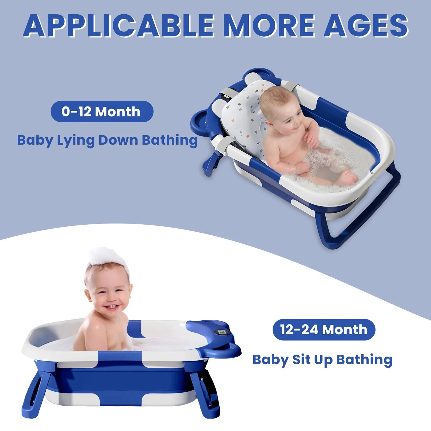 Folding Baby Bath Tub with Cushion