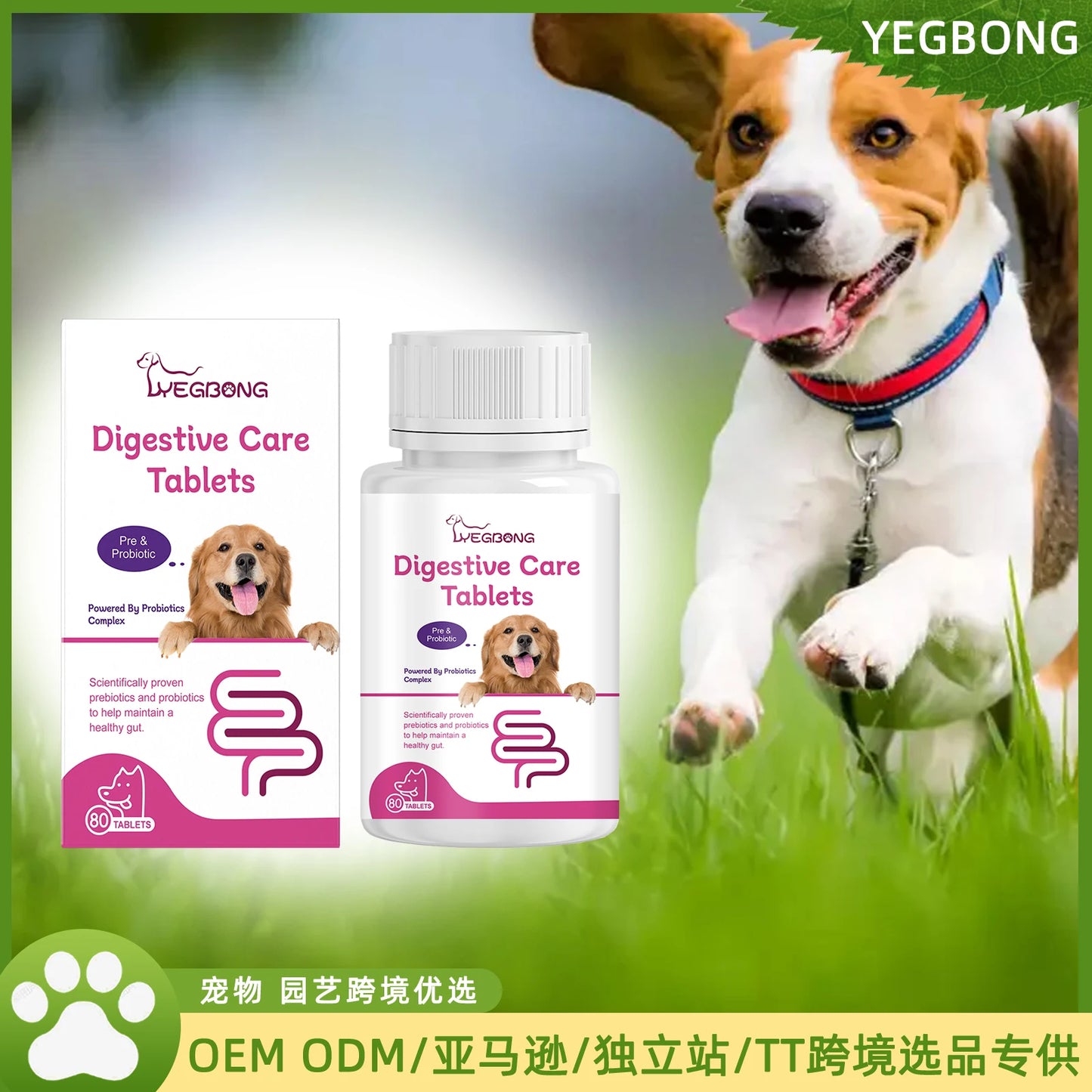 Natural Dog Probiotic Health Tablets