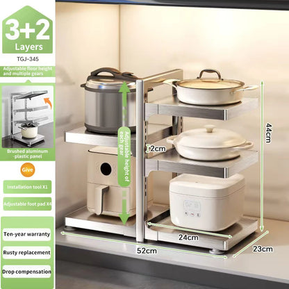 Adjustable Stainless Steel Pot Rack Organizer