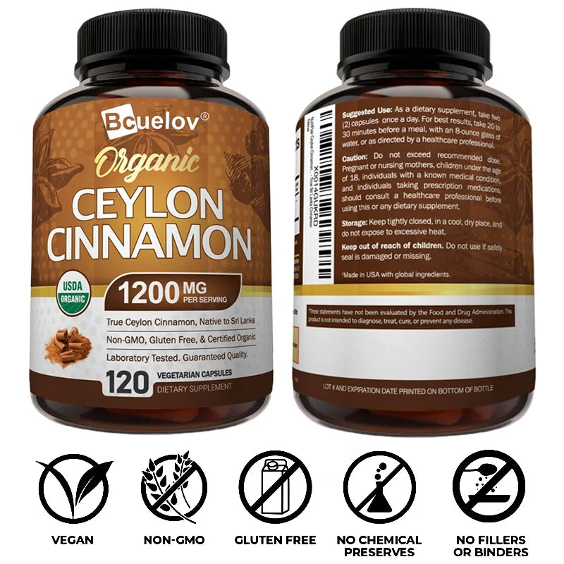 Natural Ceylon Cinnamon Supplement Capsules