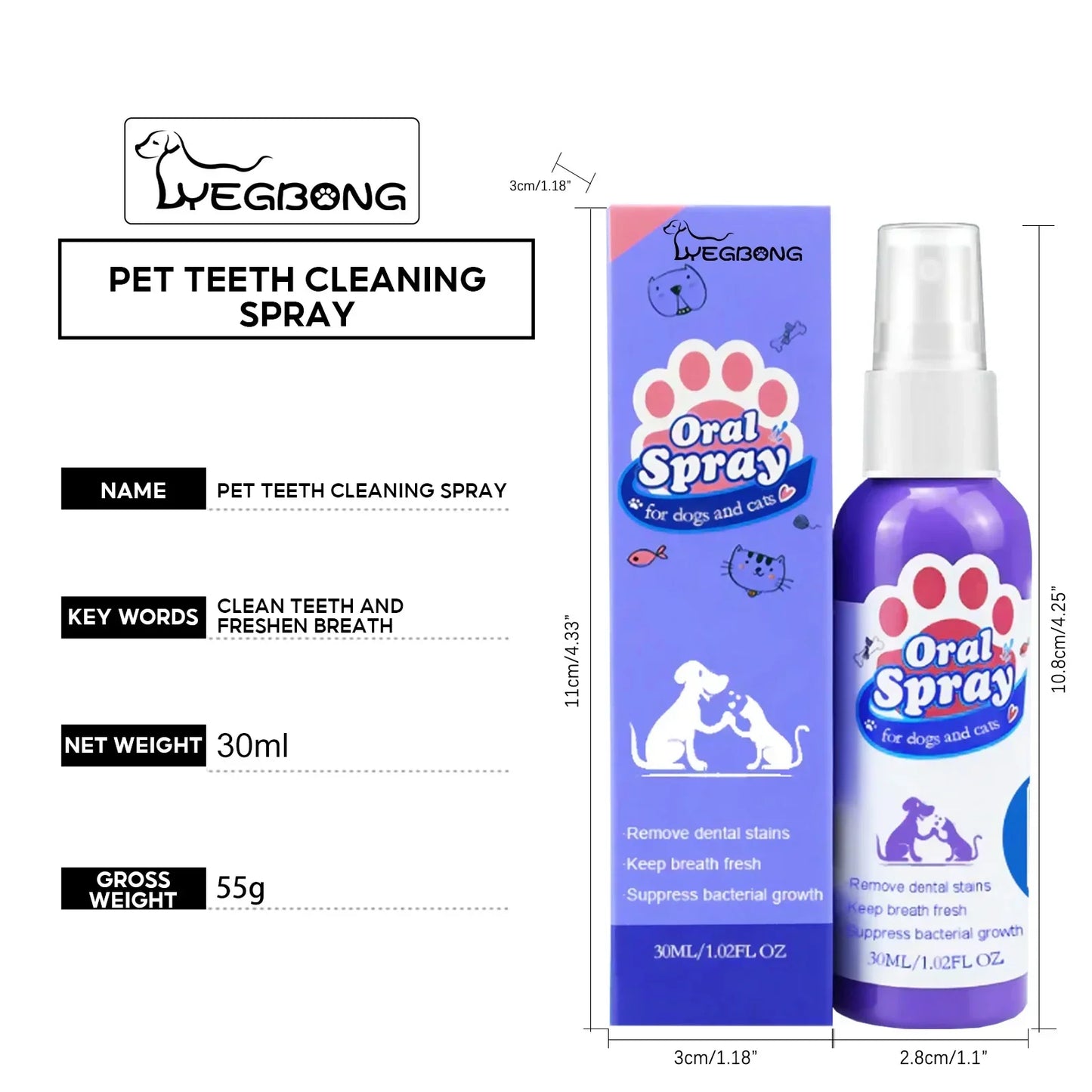 Pet Tooth Cleaning Spray Natural Fresh