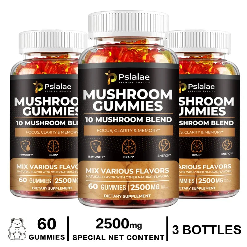 10-Strain Mushroom Brain Boost Gummies