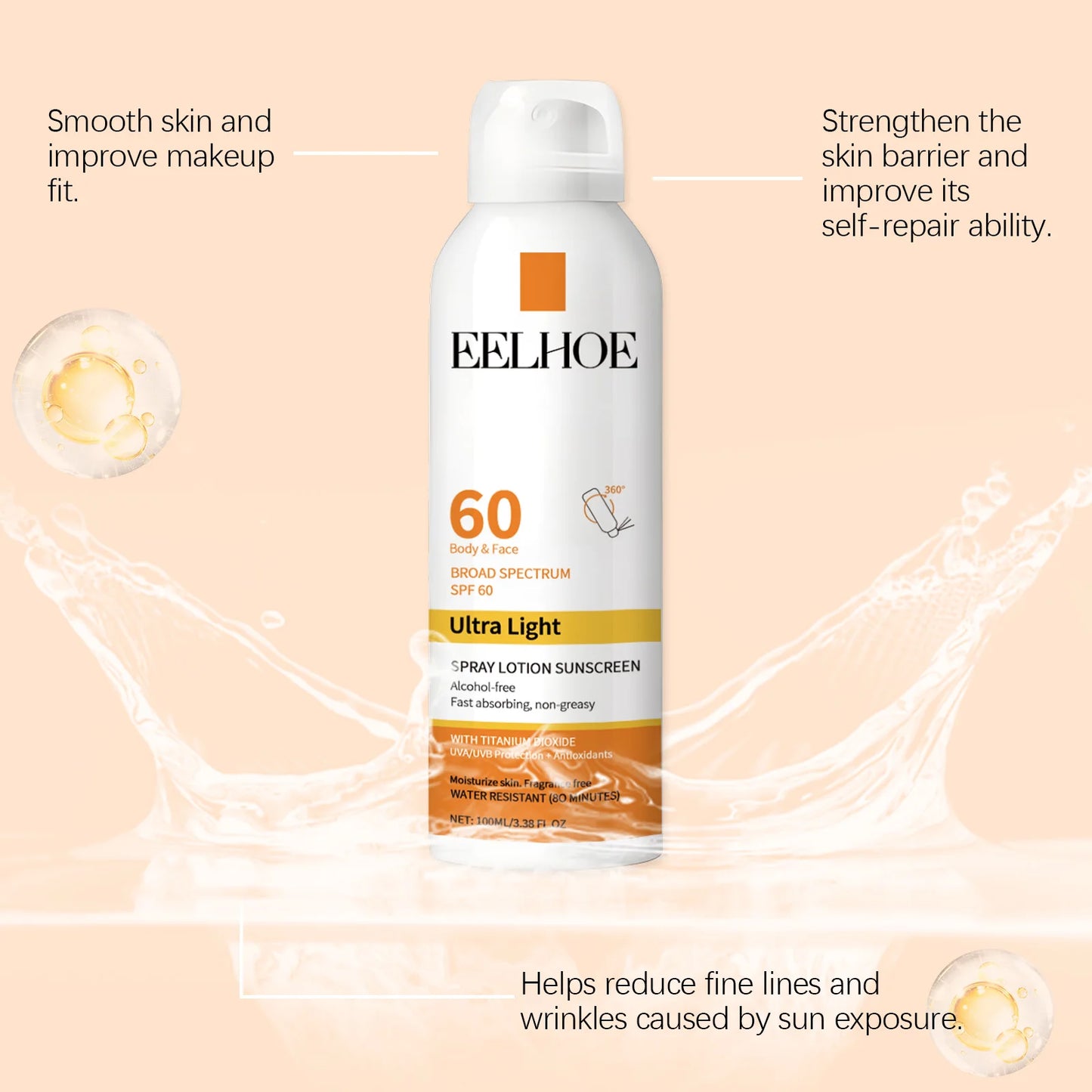EELHOE Vitamin E Sunscreen Spray for Long-Lasting Skin Protection