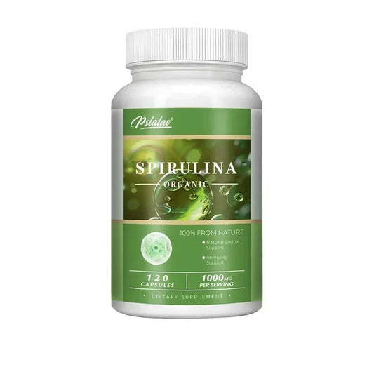 Organic Spirulina Capsules for Eye & Heart Health