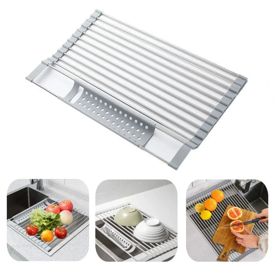 304 Stainless Foldable Dish Drying Rack