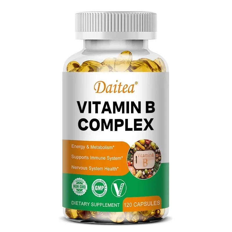 Organic Vitamin B Complex Supplement Capsules