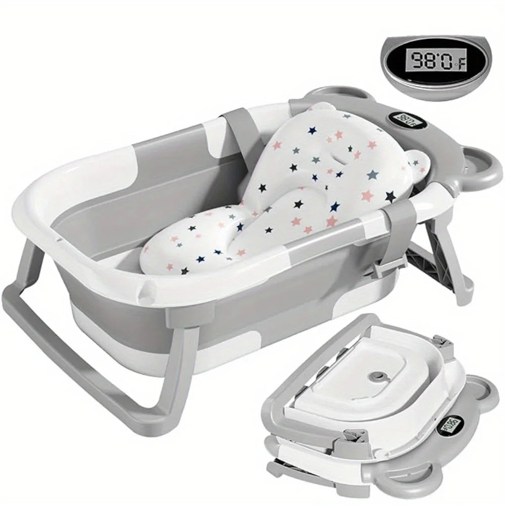 Folding Baby Bath Tub with Cushion