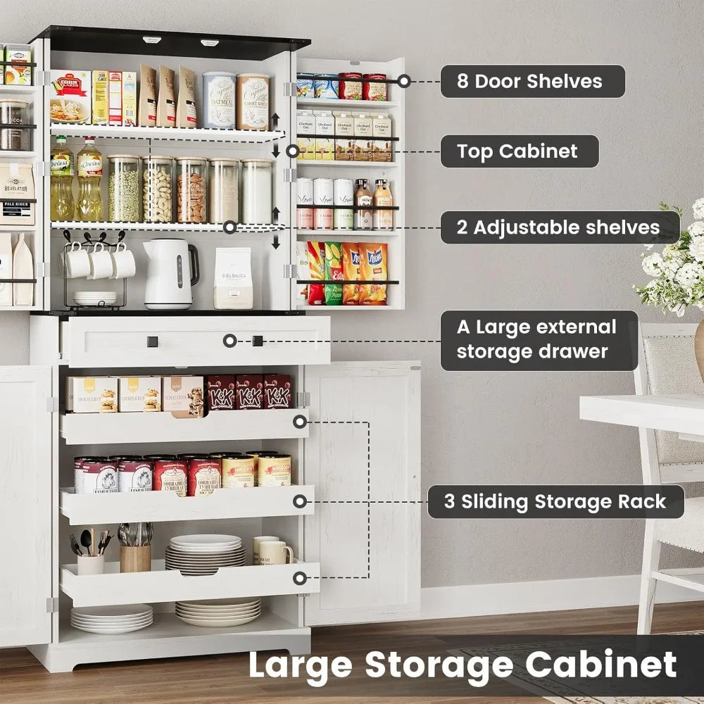 Farmhouse Kitchen Pantry Storage Cabinet