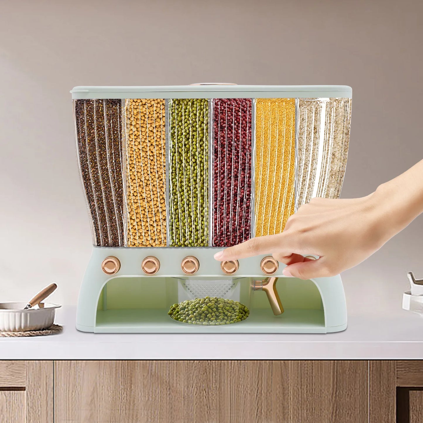 6-Grid Multigrain Rice Storage Bin