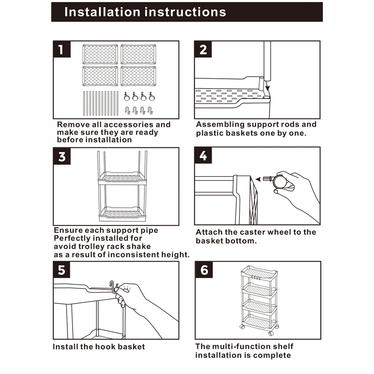 Slim Rolling Storage Rack Organizer