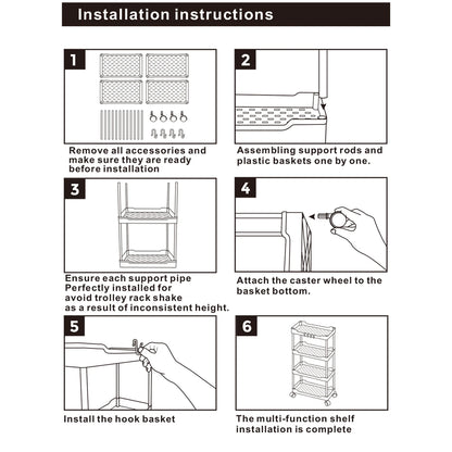 Slim Rolling Storage Rack Organizer