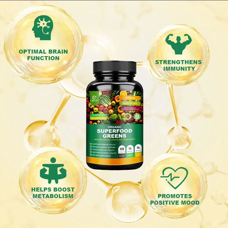 Organic Superfood Greens Digestive Support Supplement