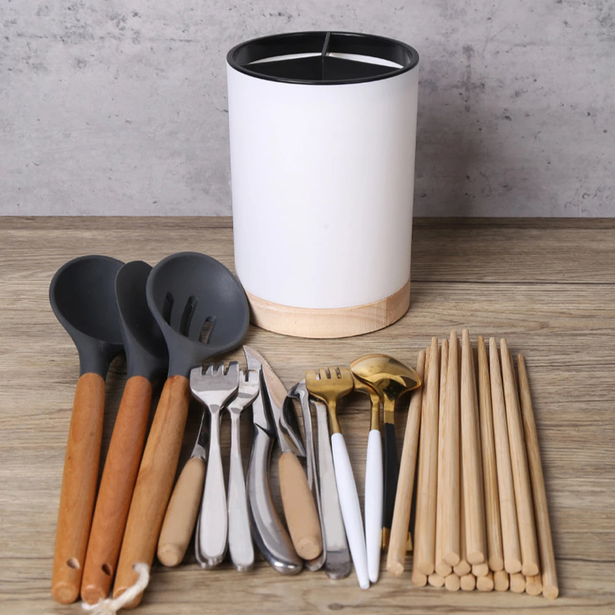 Kitchen Utensil Storage Bucket Holder